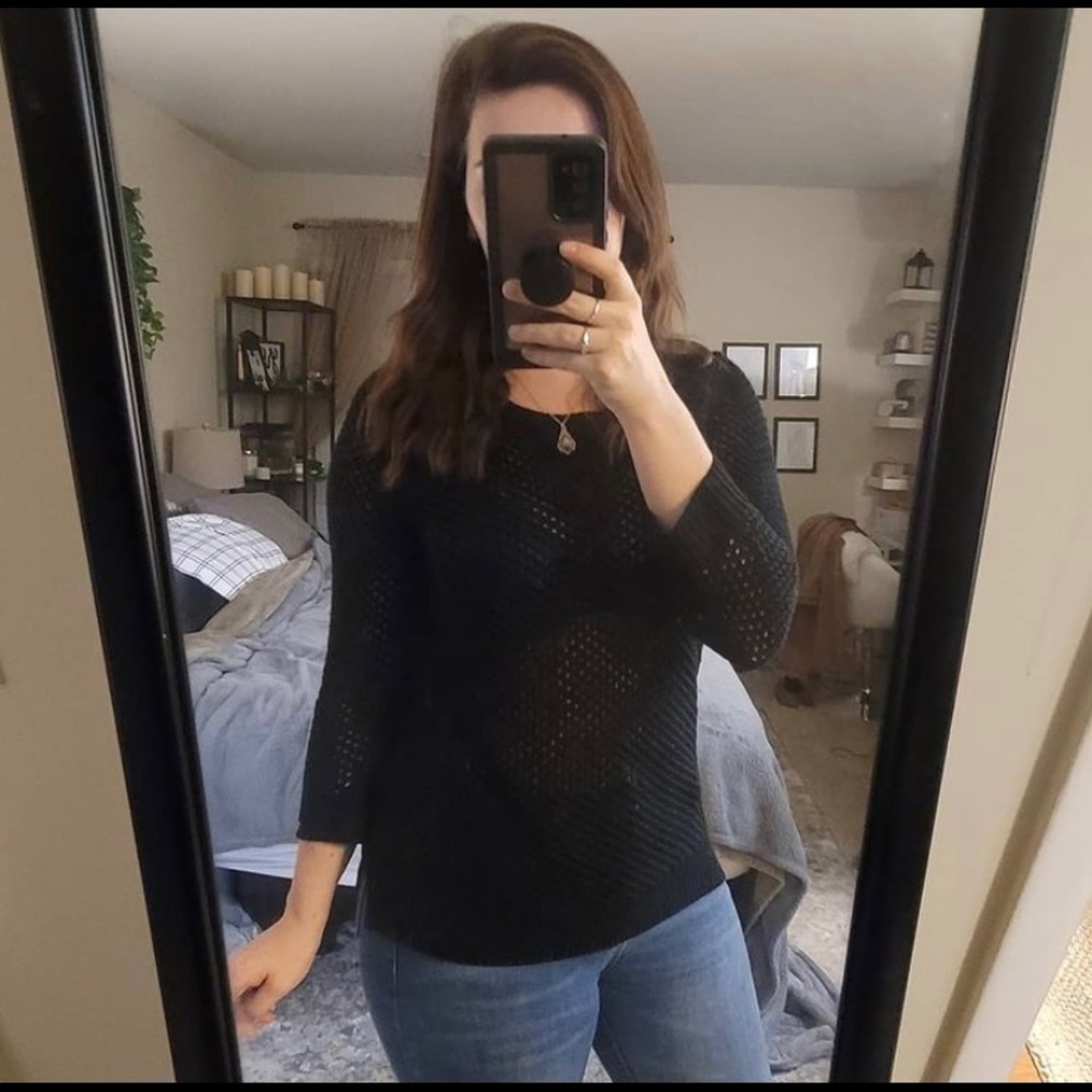 ANN TAYLOR Fishnet Sweater